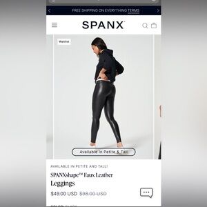 SPANX Faux Leather Leggings